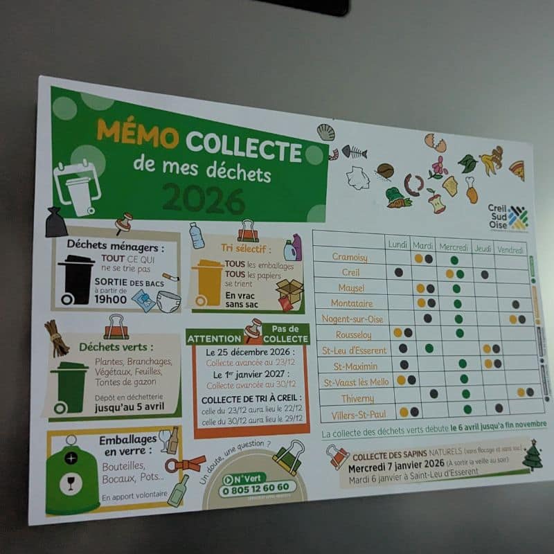 Calendrier de collecte 2026