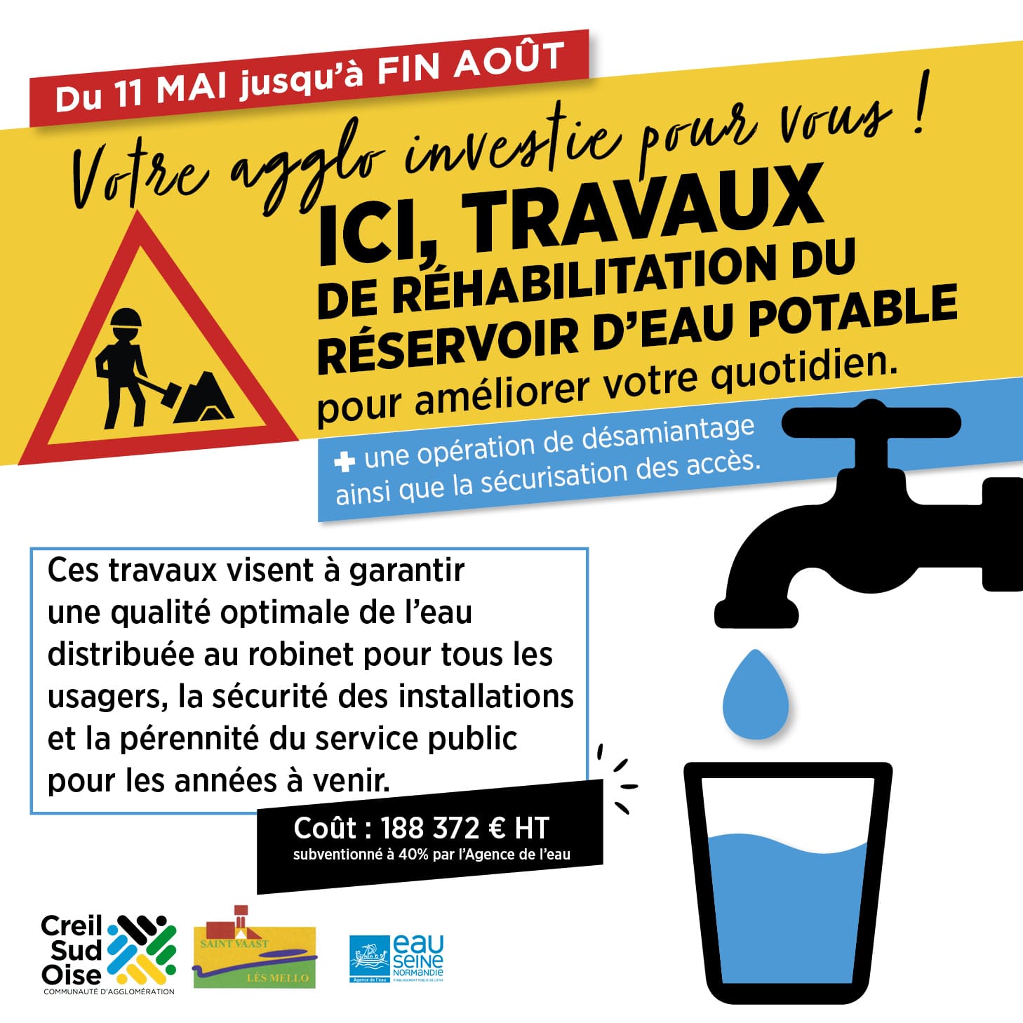 TRAVAUX DE RÉHABILITATION DU RESERVOIR D’EAU POTABLE DE SAINT-VAAST-LÈS-MELLO